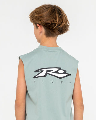 Boy wearing Registered Muscle Boys in Slate