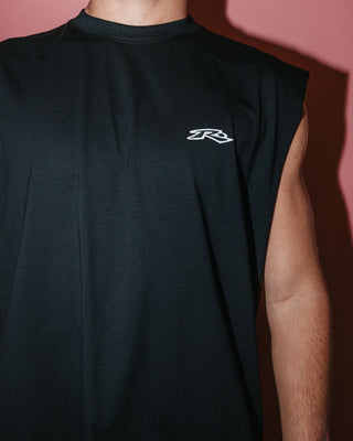 Man wearing Registered Muscle in Black