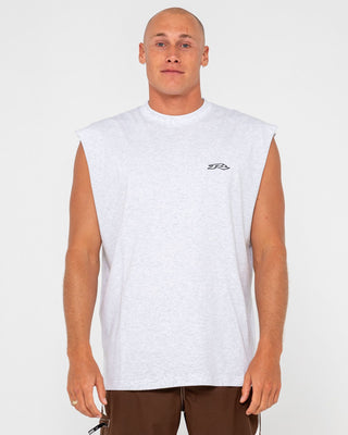 Man wearing Registered Muscle in Ecru Marle