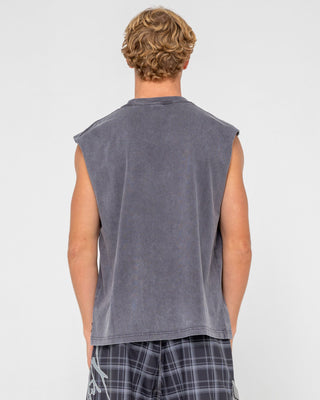 Man wearing Crusoe Heavy Boxy Muscle in Coal
