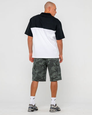 Man wearing Locked And Loaded Short Sleeve Polo in Black