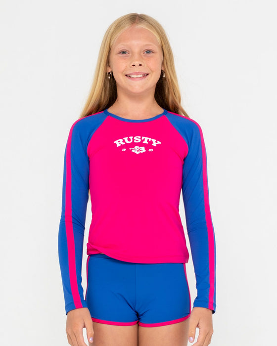 girl-wearing-contrast-rashie-and-shorts-set-girls-in-fuchsia-blue