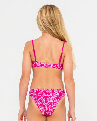 Girl wearing Carbo Pink Bikini Set Girls in Carbo Pink Print