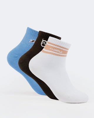 Womens Fancy Day Crew 3-sock Pack in Multi 7