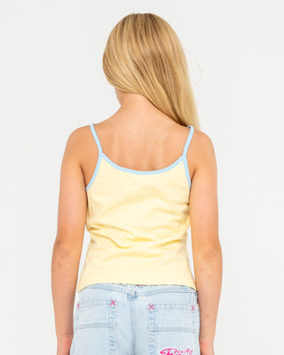 Girl wearing Britney Tank Girls in Pale Banana