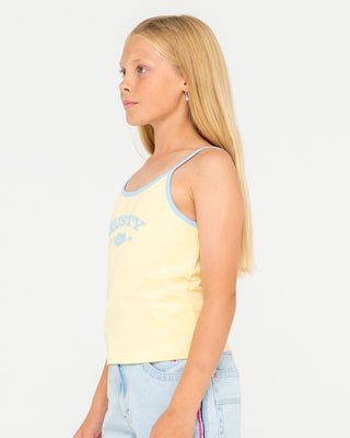 Girl wearing Britney Tank Girls in Pale Banana