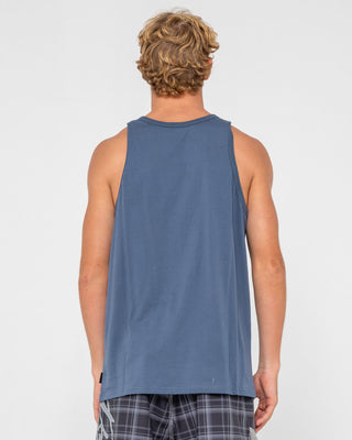 Man wearing Vital Tank in China Blue