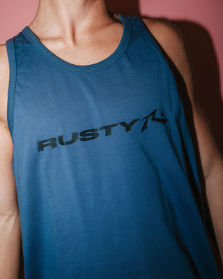 Man wearing Vital Tank in China Blue