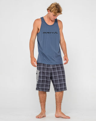 Man wearing Vital Tank in China Blue