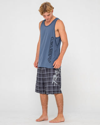 Man wearing Network Error Tank in China Blue