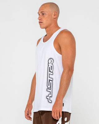 Man wearing Network Error Tank in White