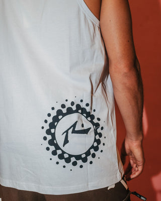 Man wearing Network Error Tank in White