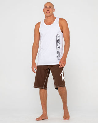 Man wearing Network Error Tank in White