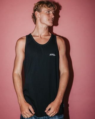 Man wearing Registered Tank in Black