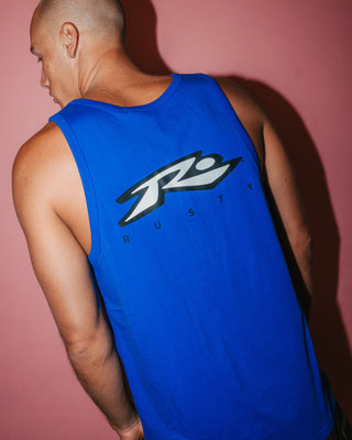 Man wearing Registered Tank in Royal Blue