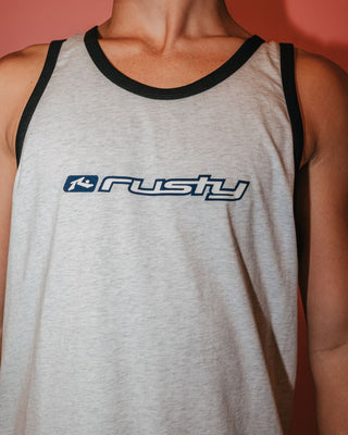 Man wearing Bright Tank in Ecru Marle