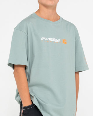 Boy wearing Jetsetter Tee Boys in Slate