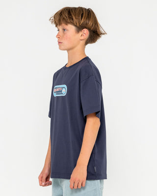 Boy wearing Capsule Short Sleeve Tee Boys in Navy Blue