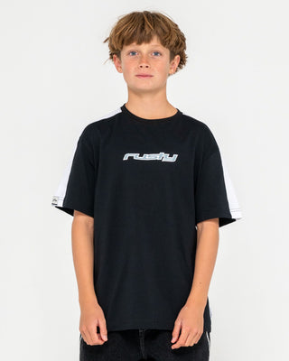Boy wearing 2K Sing Short Sleeve Tee Boys in Black