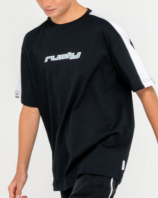 Boy wearing 2K Sing Short Sleeve Tee Boys in Black