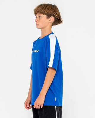 Boy wearing 2K Sing Short Sleeve Tee Boys in Royal Blue