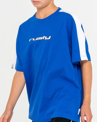 Boy wearing 2K Sing Short Sleeve Tee Boys in Royal Blue