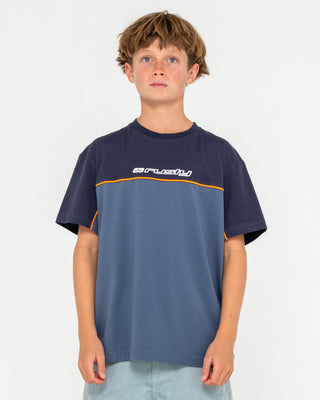 Boy wearing Infinity Short Sleeve Tee Boys in China Blue