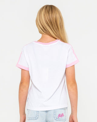 Girl wearing Le Baby Tee Girls in White