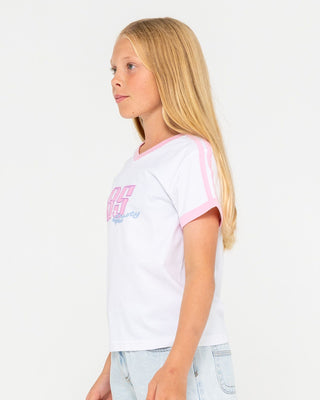 Girl wearing Le Baby Tee Girls in White