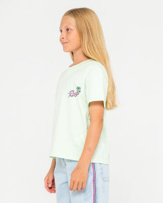 Girl wearing Throwback Standard Tee Girls in Jelly Mint