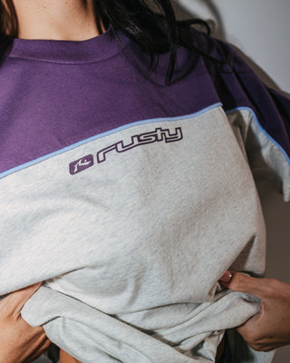 Woman wearing Polar Ops Oversize Short Sleeve Tee in Ice Marle