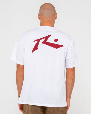 Man wearing Competition Short Sleeve Tee in White / Red