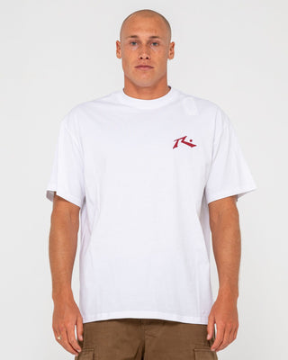 Man wearing Competition Short Sleeve Tee in White / Red