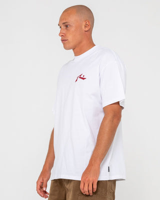 Man wearing Competition Short Sleeve Tee in White / Red