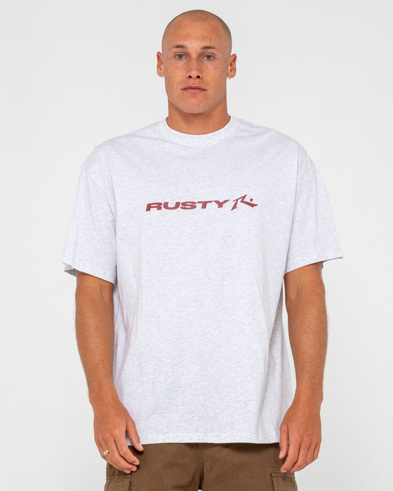 man-wearing-vital-rusty-short-sleeve-tee-in-ecru-marle