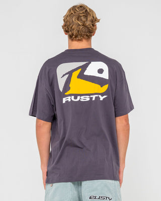 Man wearing Phenom Short Sleeve Tee in Coal