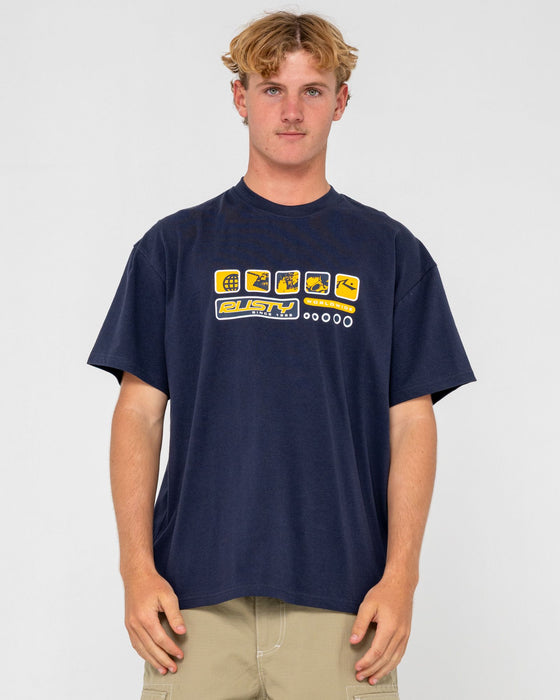man-wearing-second-summer-short-sleeve-tee-in-navy-blue