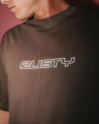 Man wearing Flip Daddy Short Sleeve Tee in Pinecone