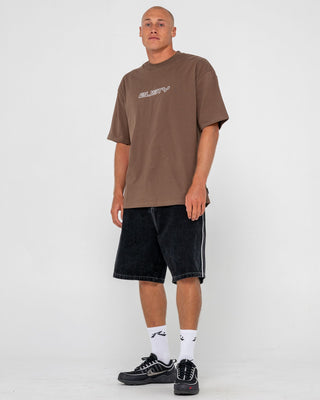 Man wearing Flip Daddy Short Sleeve Tee in Pinecone