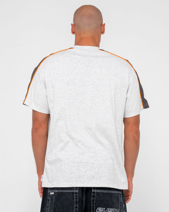 man-wearing-alonso-short-sleeve-tee-in-ecru-marle