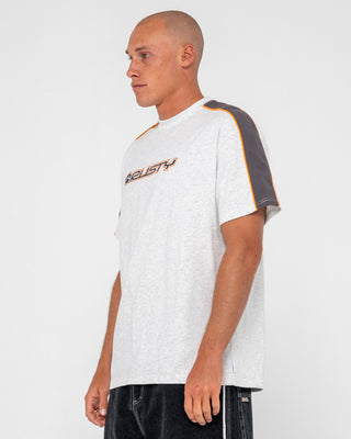 Man wearing Alonso Short Sleeve Tee in Ecru Marle