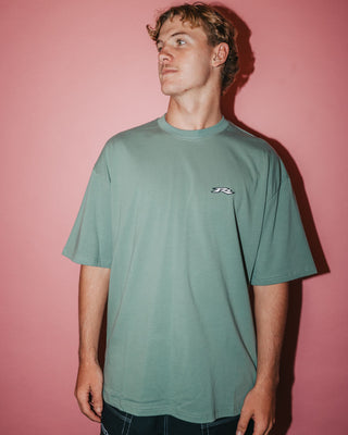 Man wearing Registered Short Sleeve Tee in Slate