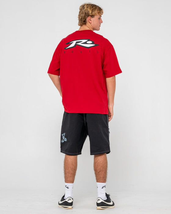 man-wearing-registered-short-sleeve-tee-in-vintage-red