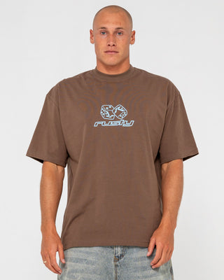 Man wearing Double Or Nothin Short Sleeve Tee in Pinecone