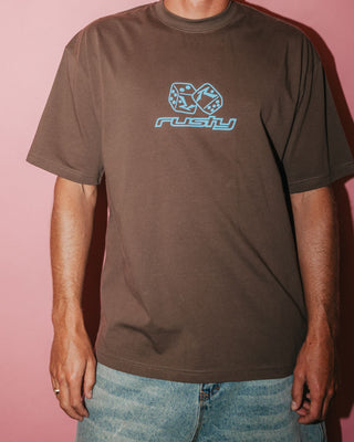 Man wearing Double Or Nothin Short Sleeve Tee in Pinecone