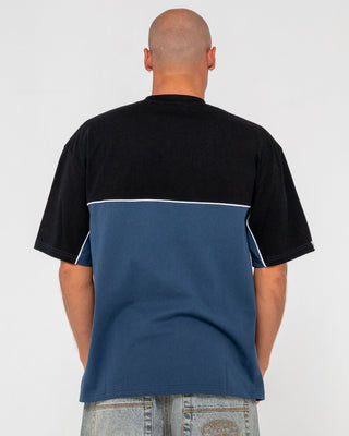 Man wearing Infinity Short Sleeve Tee in China Blue