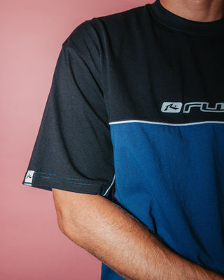 Man wearing Infinity Short Sleeve Tee in China Blue