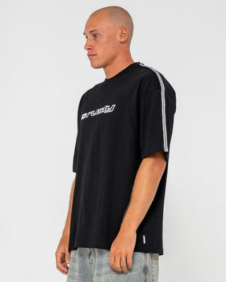 Man wearing Gaffa Taped Short Sleeve Tee in Black