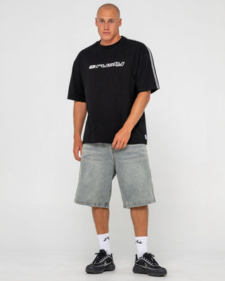 man-wearing-gaffa-taped-short-sleeve-tee-in-black