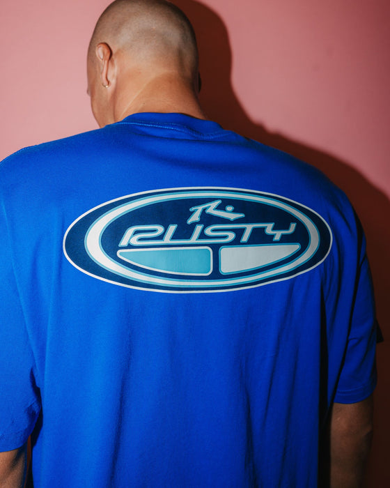 man-wearing-faden-short-sleeve-tee-in-royal-blue